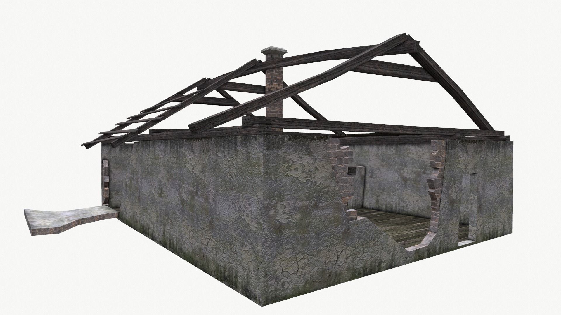 Old House 04 Low-poly 3D model_9