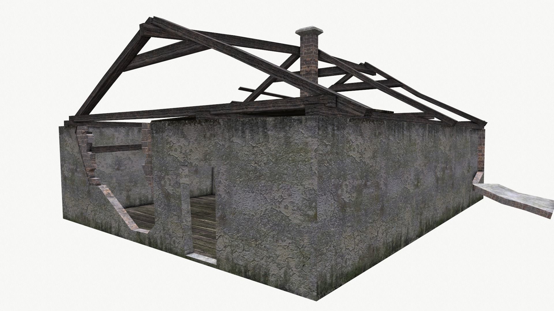 Old House 04 Low-poly 3D model_8