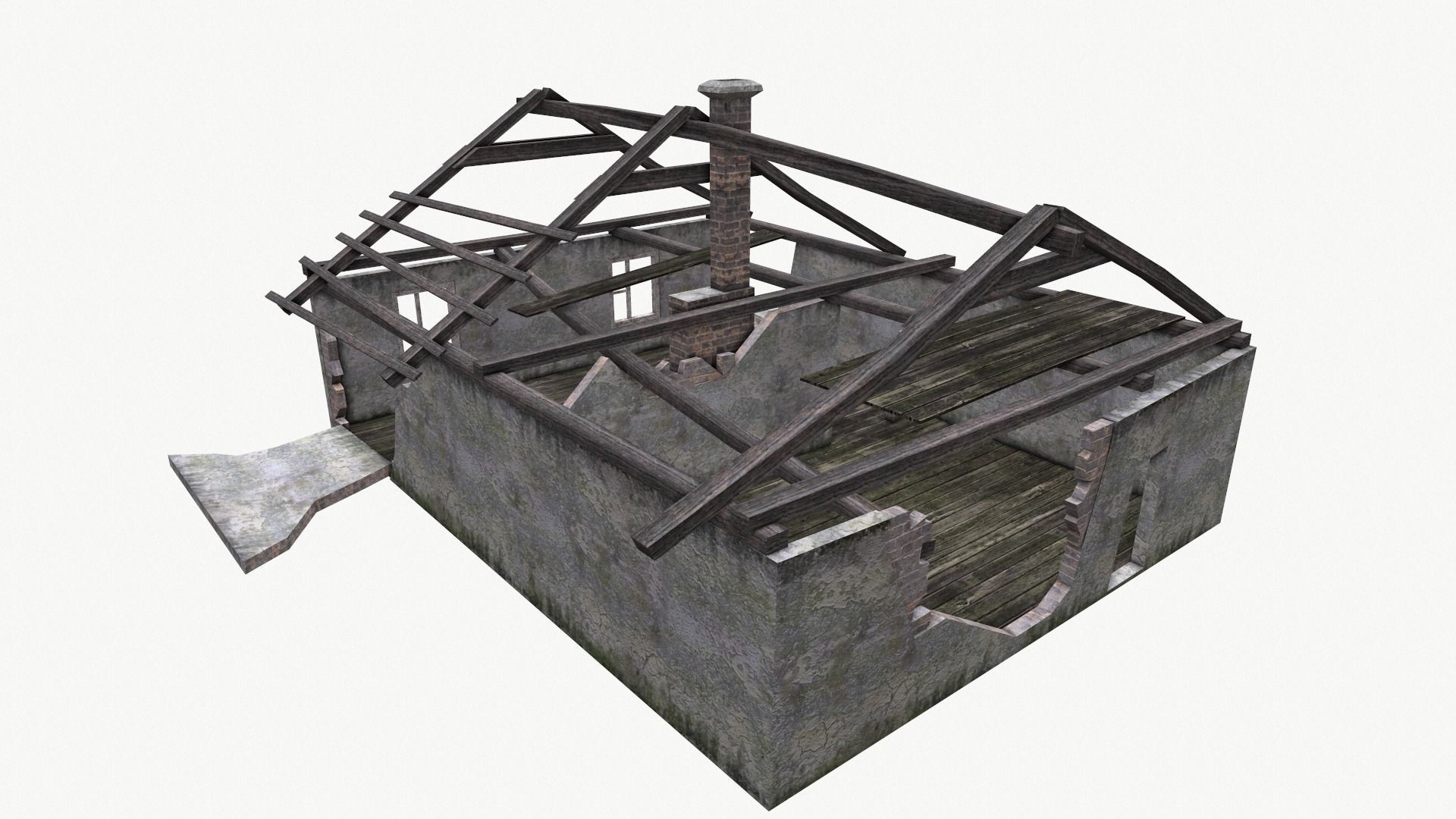 Old House 04 Low-poly 3D model_11