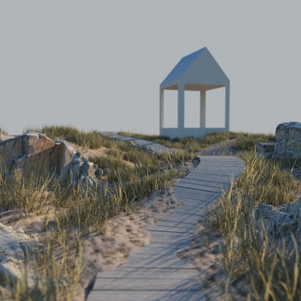 Beach scene A 3D model_2