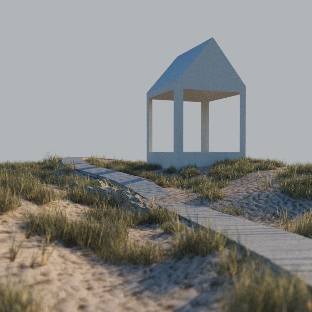 Beach scene A 3D model_3