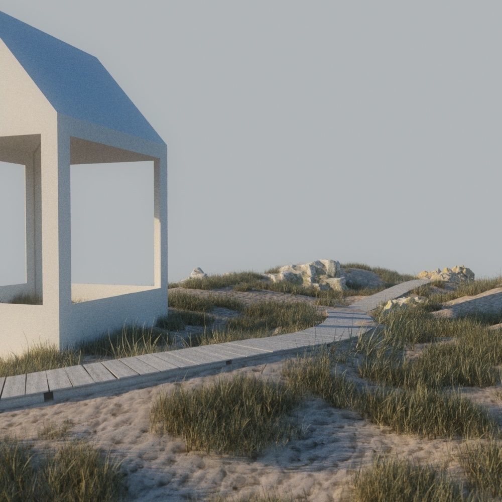Beach scene A 3D model_5