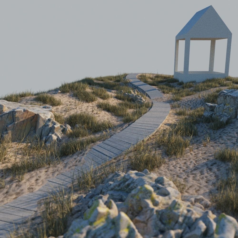 Beach scene A 3D model_1