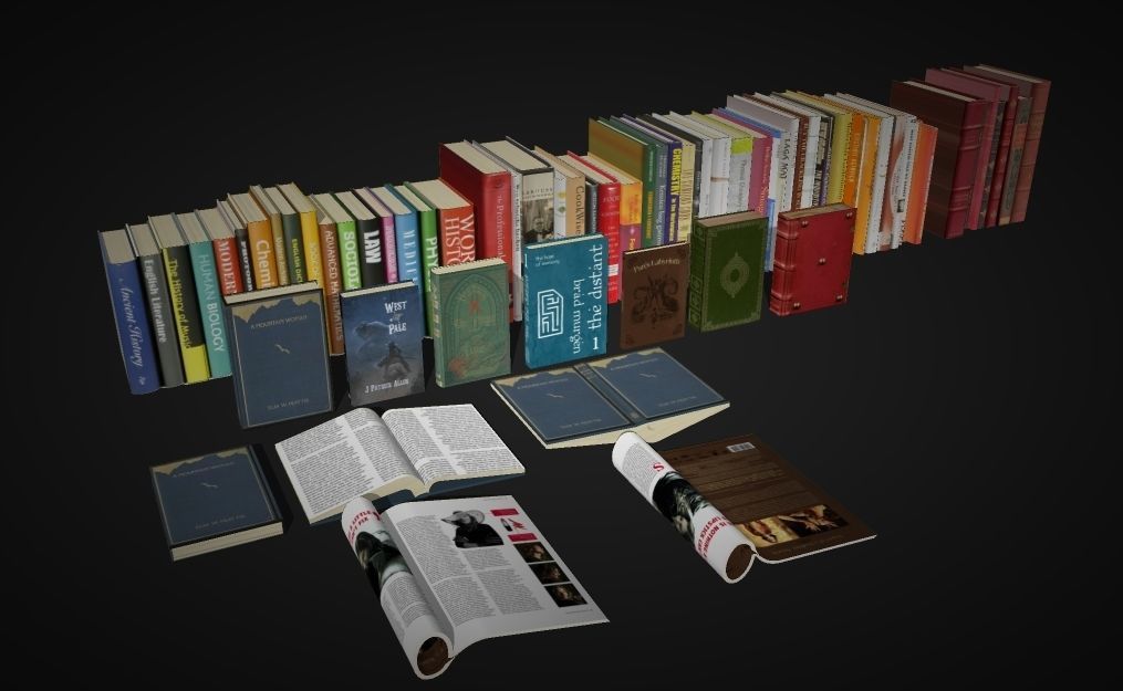books 3D model_1
