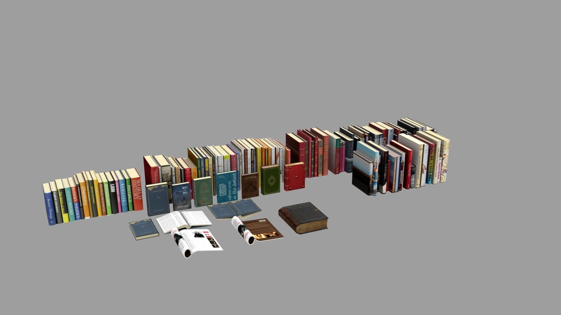 books 3D model_3