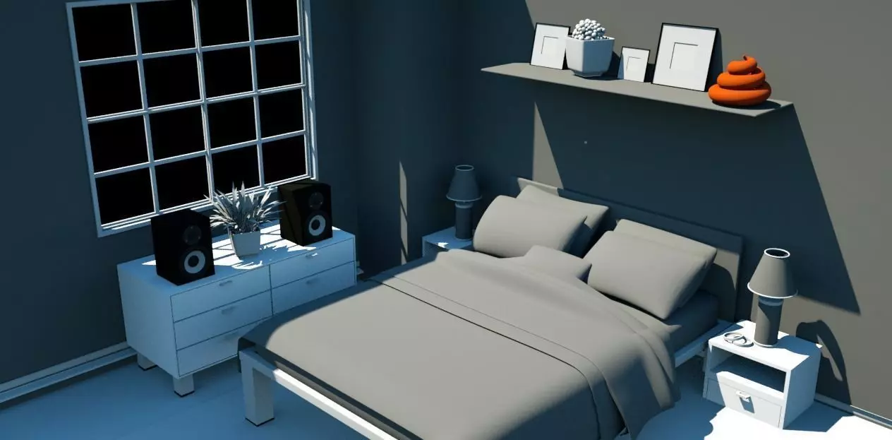 Bedroom - Free low-poly 3D model