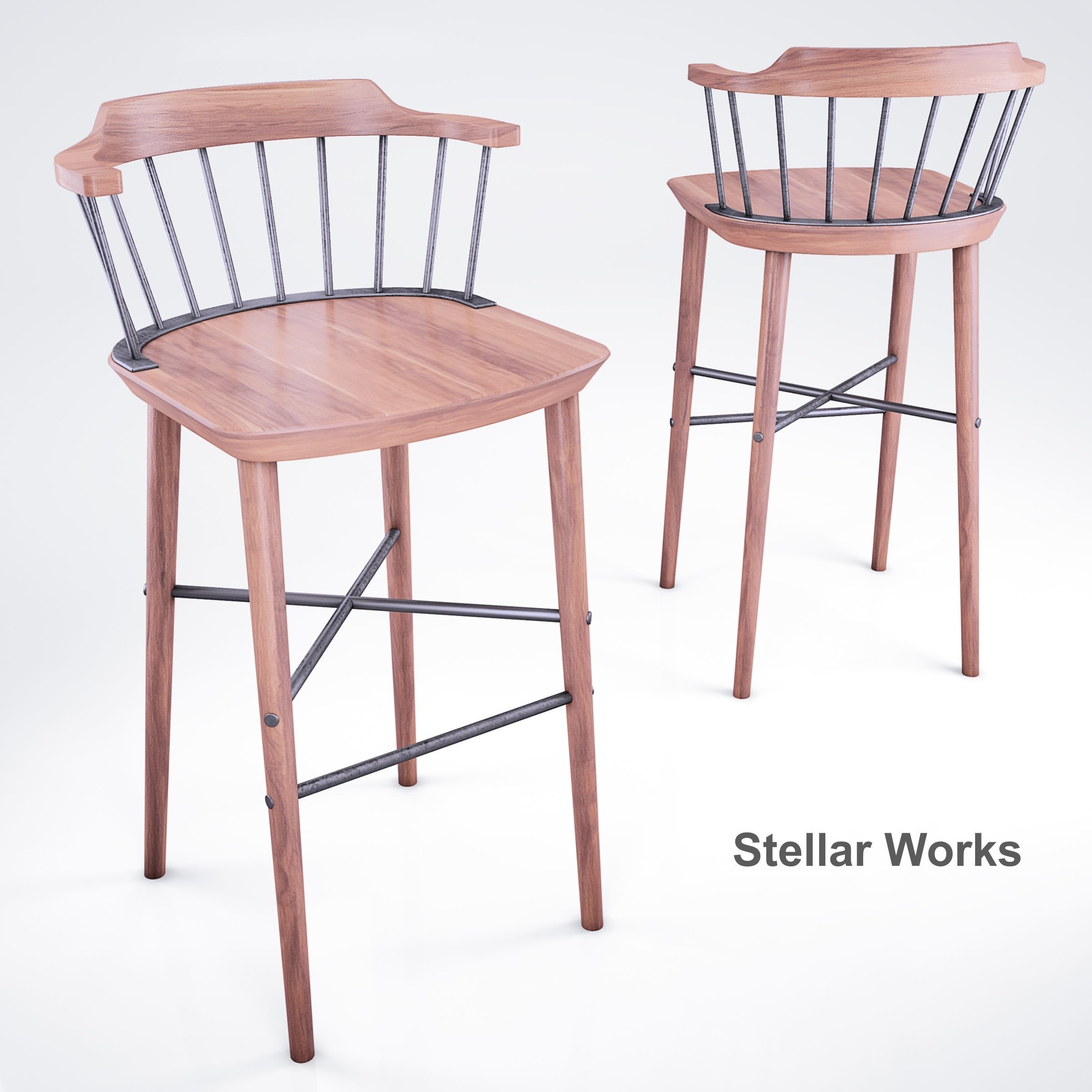 Bar stool Exchange Stellar Works  3D model_1