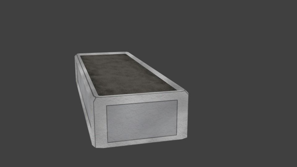 Cement Planter - Toon Outline Low-poly 3D model_1