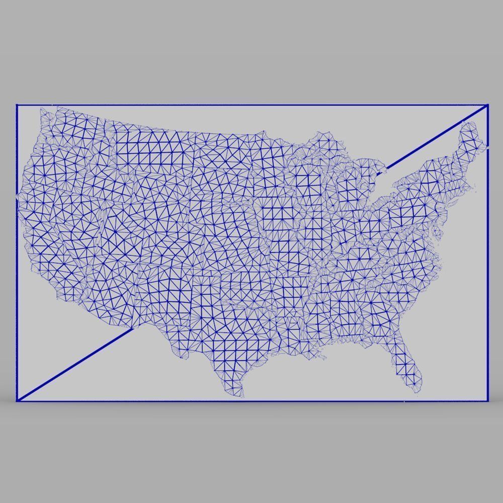 United States Continent Map 3D model_5