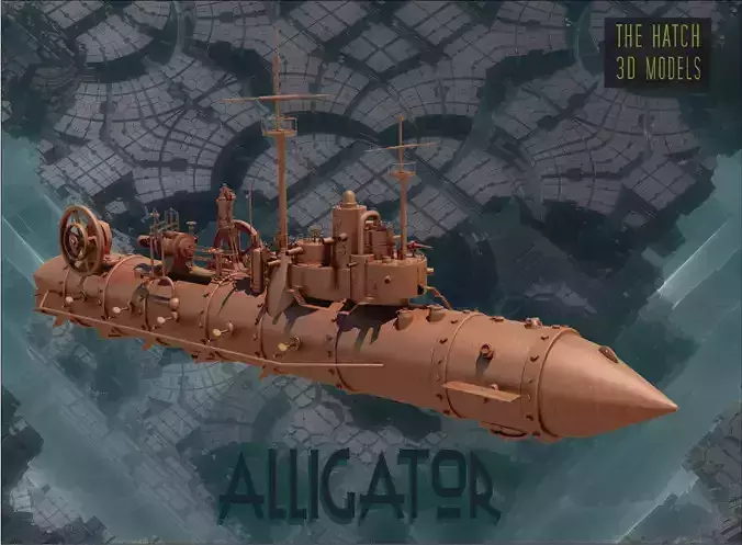 Steampunk Alligator 3D model