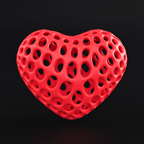 Heart Symbol Wireframe 3D print model