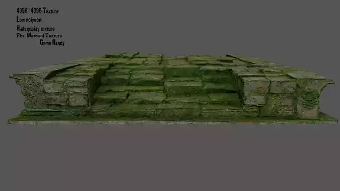 Stairs brick wall with grass