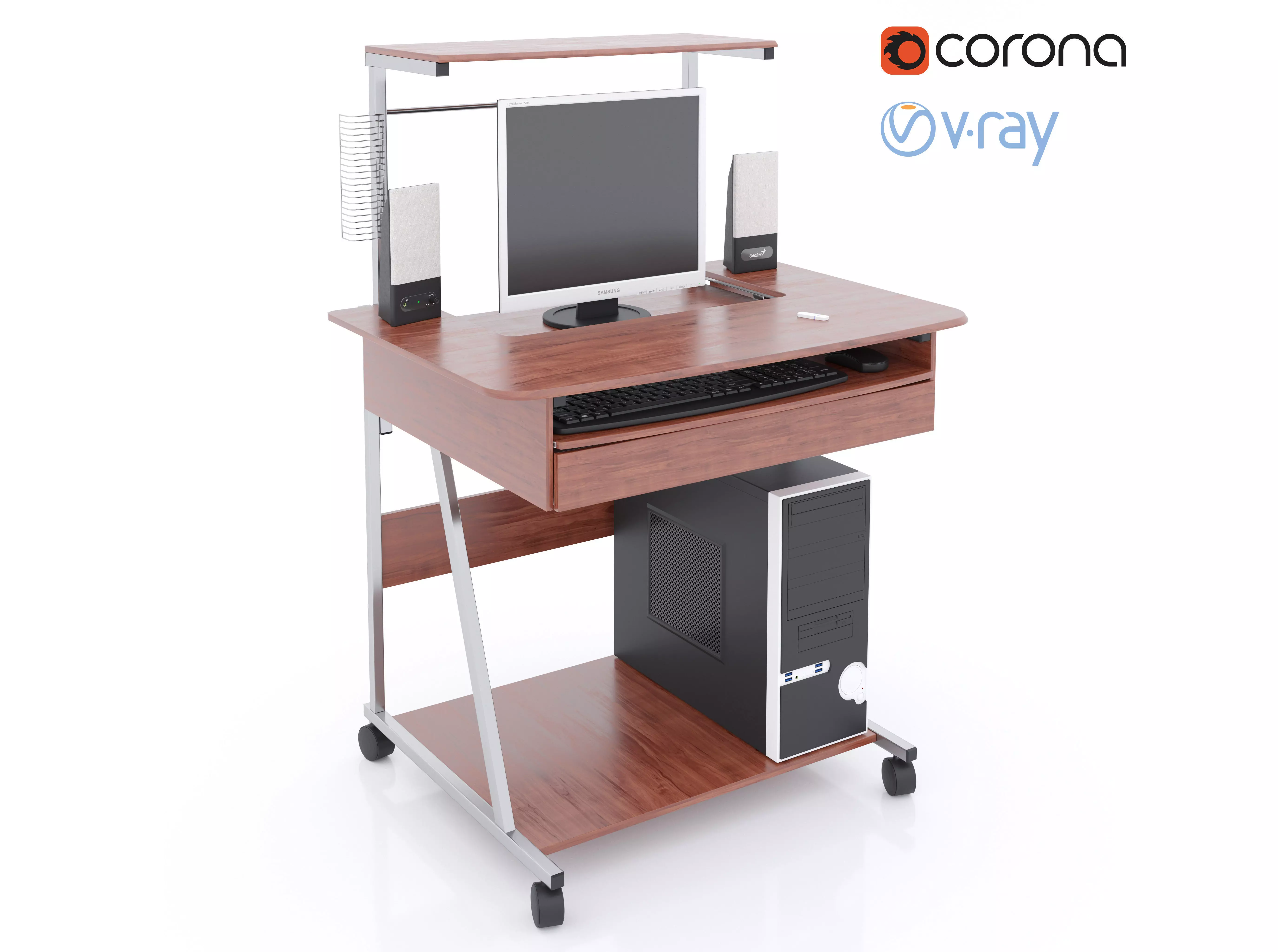 Computer Desks 3D model_0