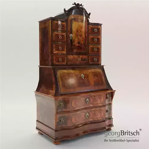 Baroque bureau cabinet - Germany - 18th century - Georg Britsch 3D model