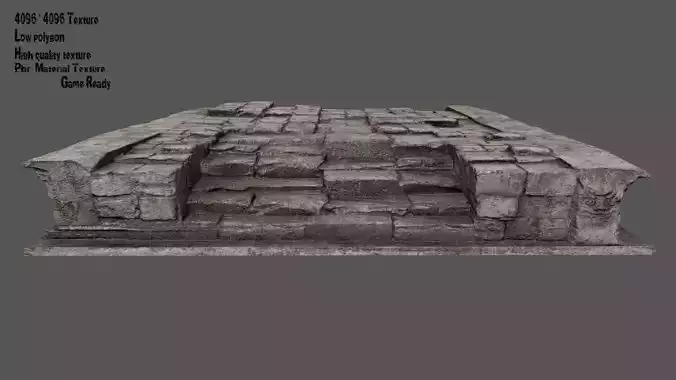 Stairs stone wall with bricks
