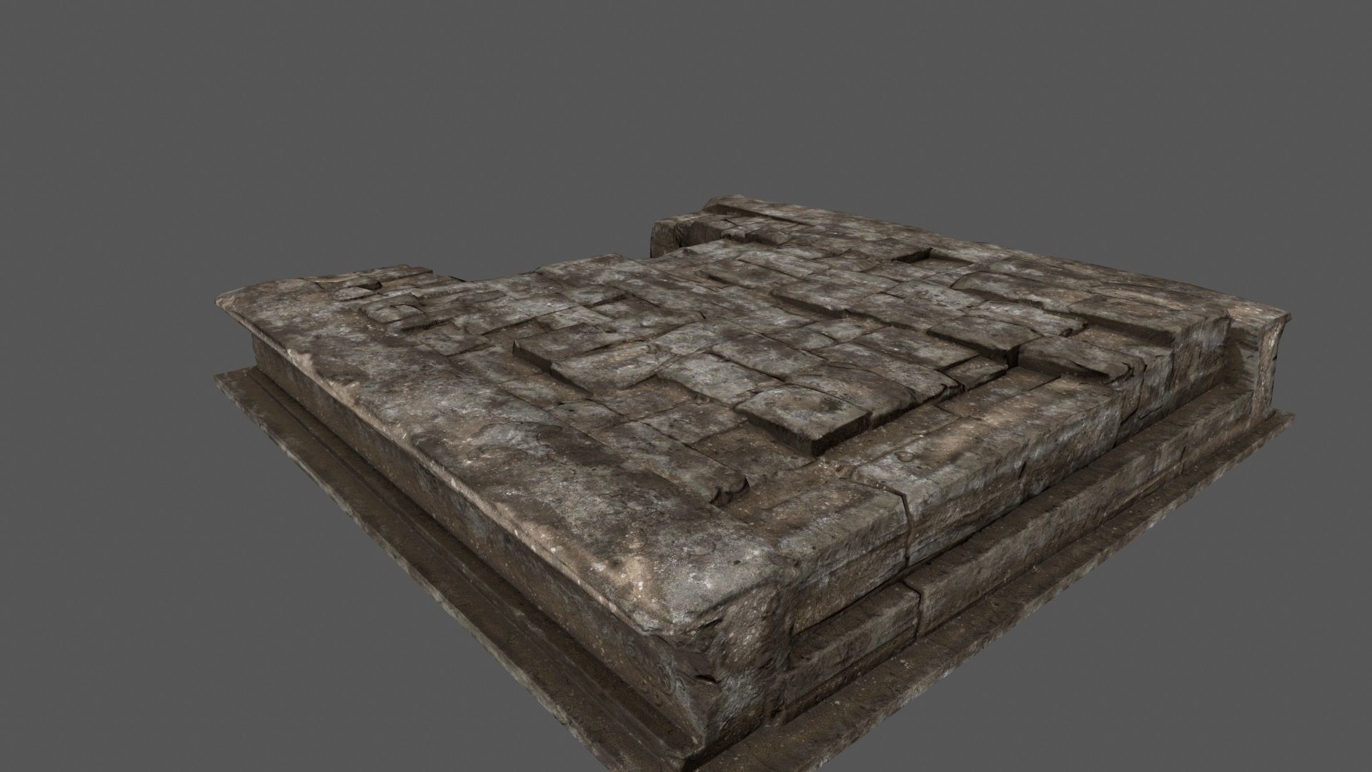 Stairs stone slab Low-poly 3D model_6