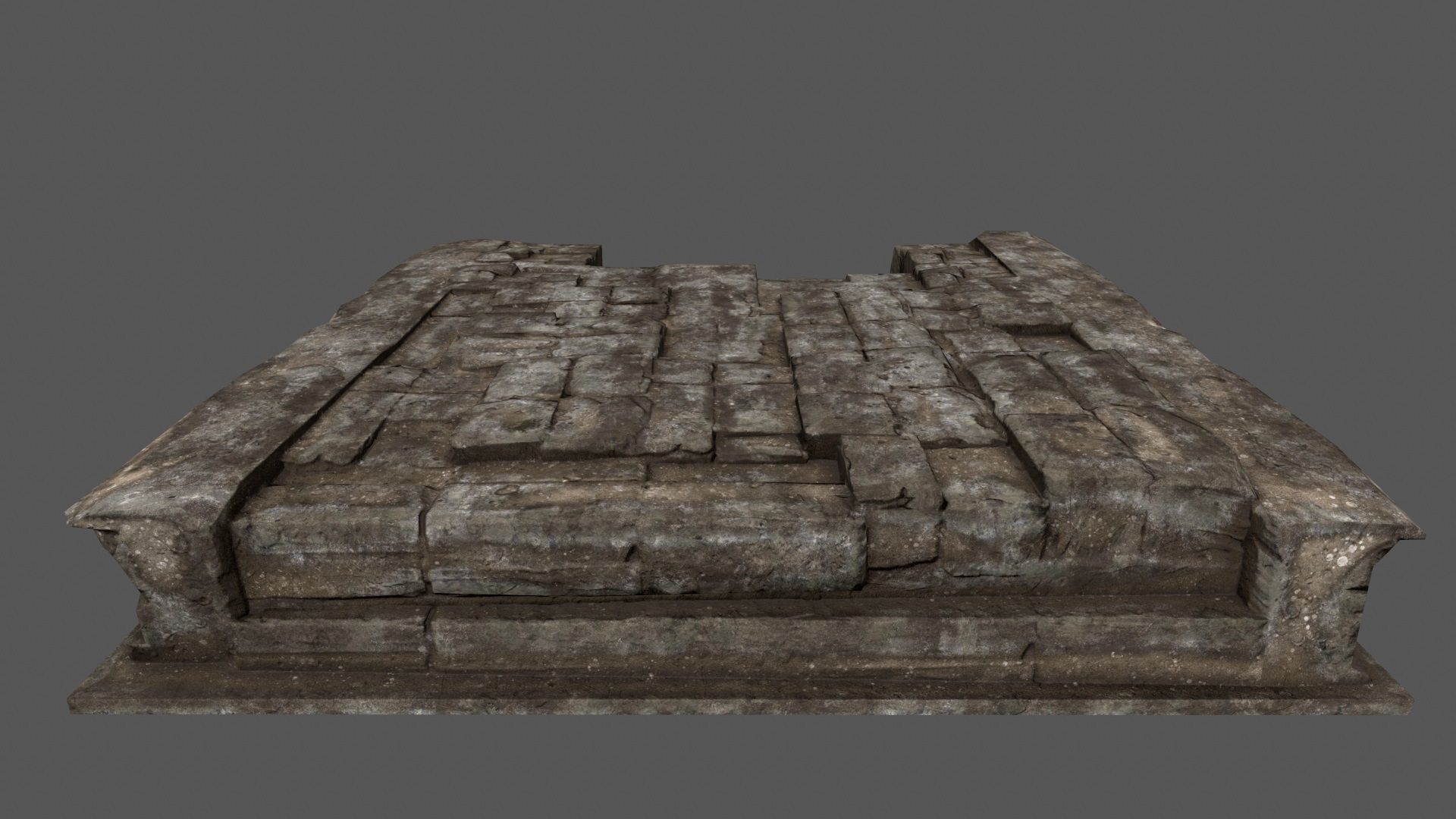 Stairs stone slab Low-poly 3D model_5