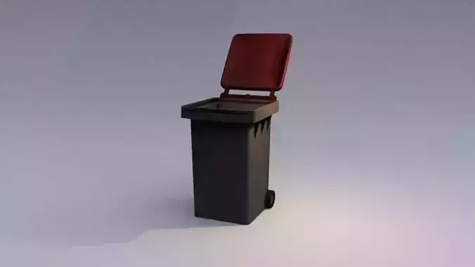 Realistic Trash can with seat 3D model