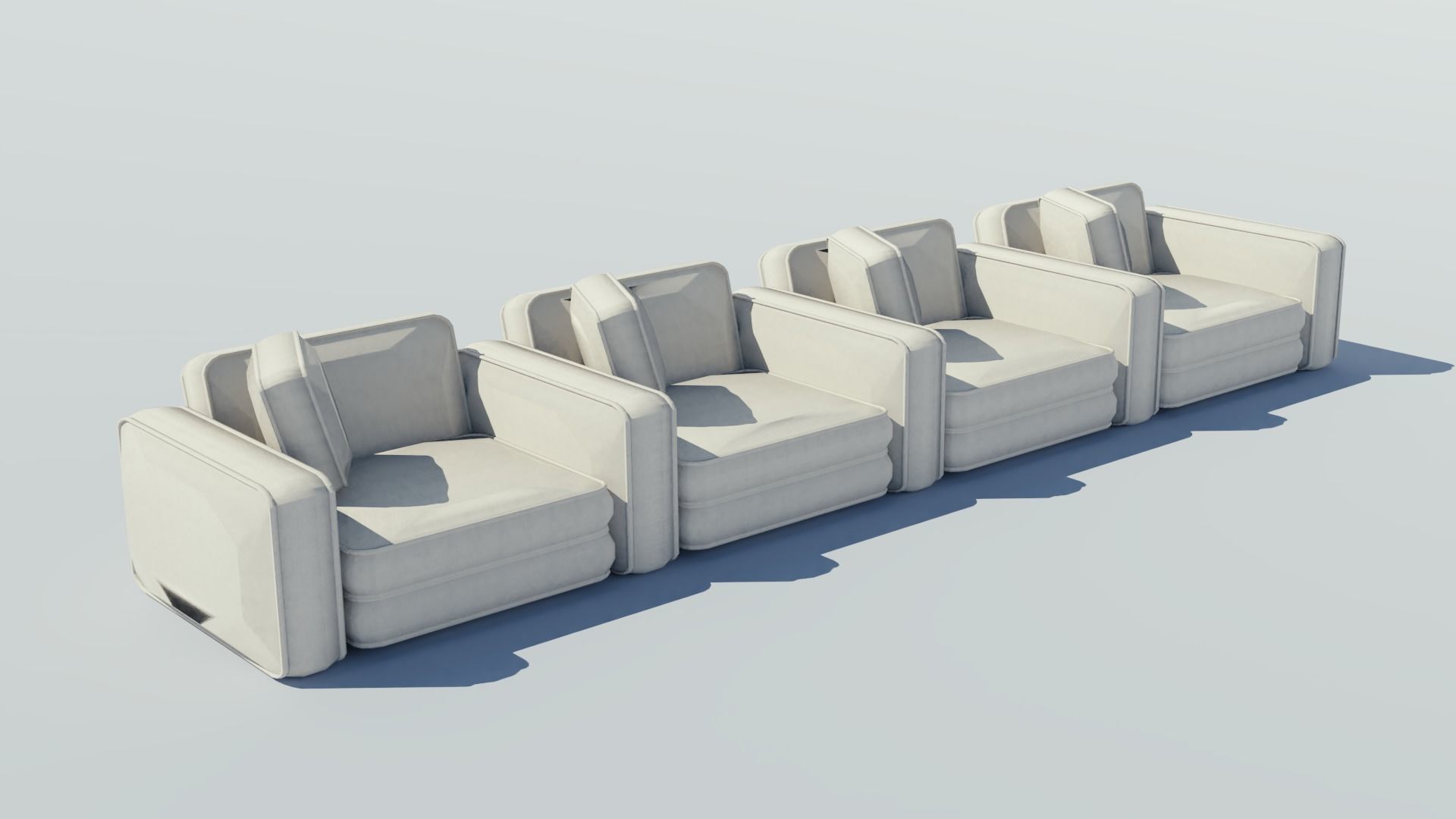 Luxury Cinema Seats Low-poly 3D model_3
