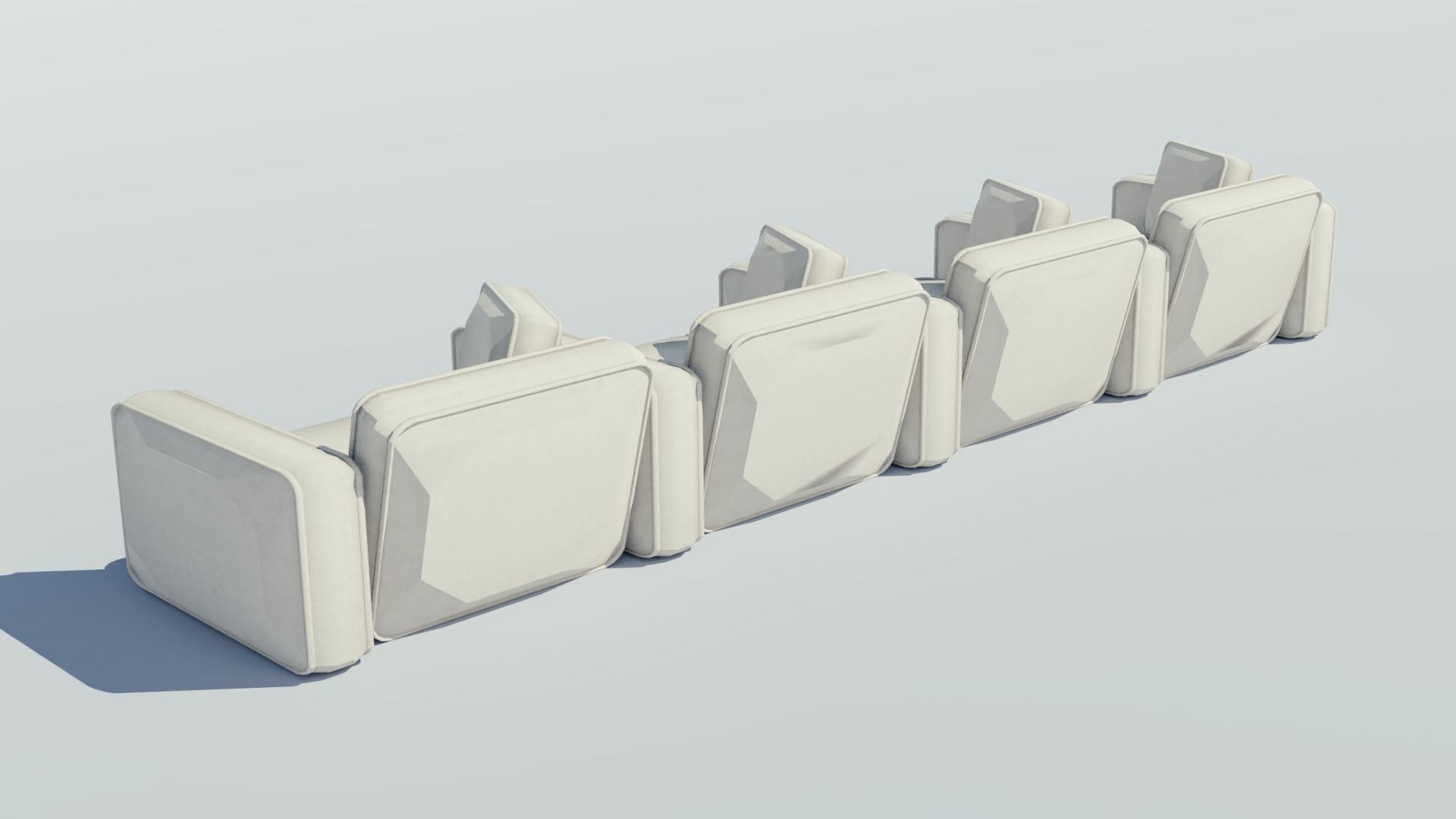 Luxury Cinema Seats Low-poly 3D model_4