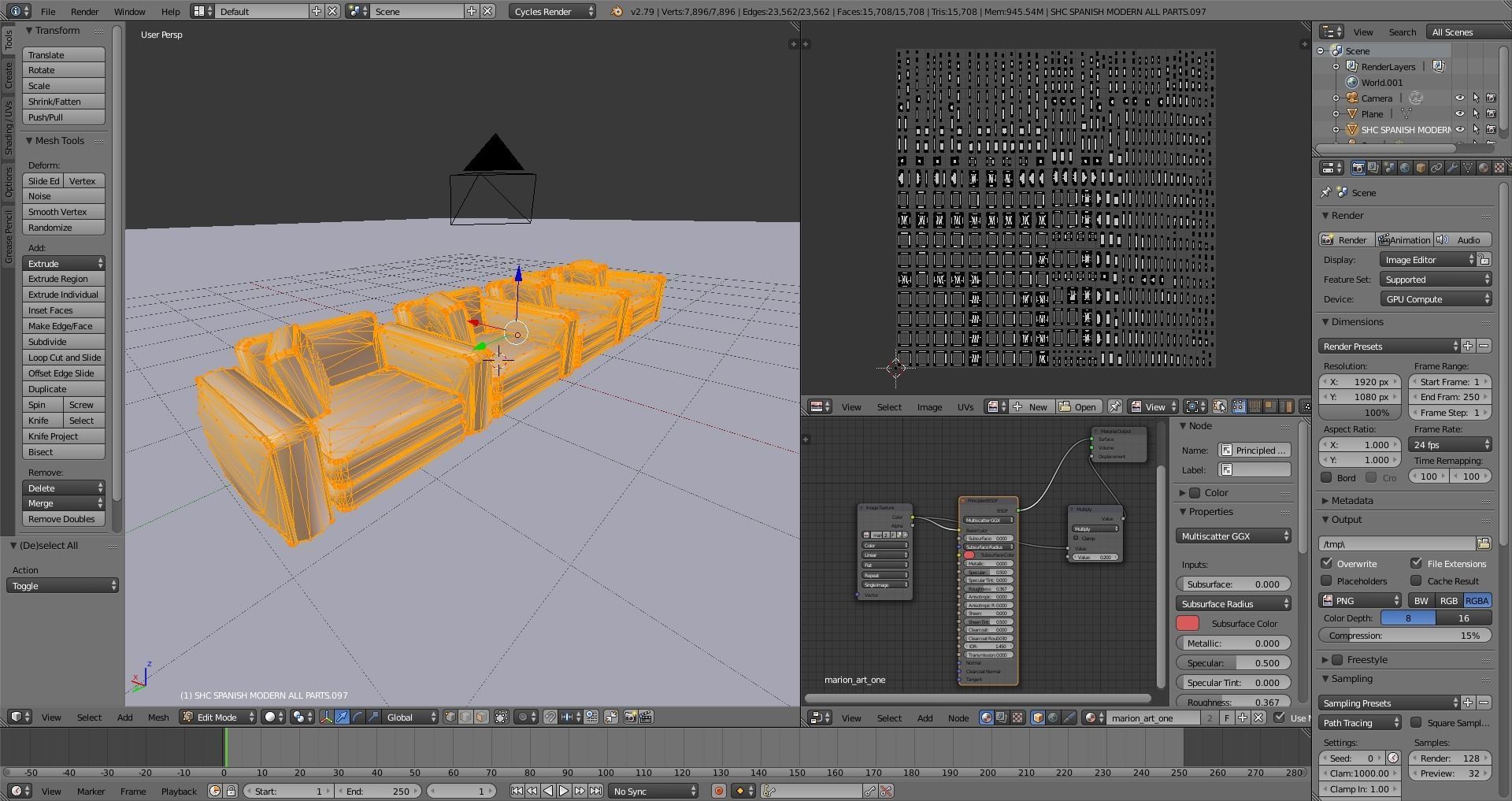 Luxury Cinema Seats Low-poly 3D model_6