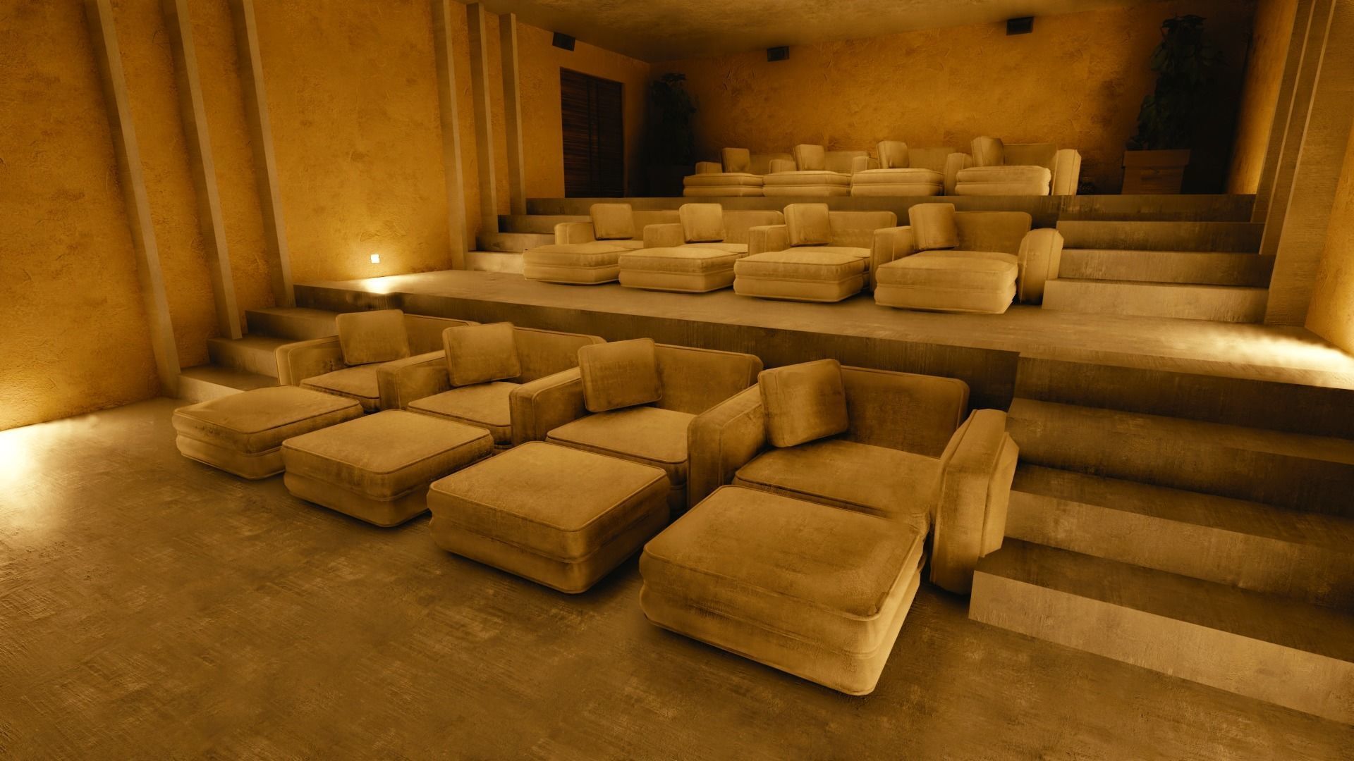 Luxury Cinema Seats Low-poly 3D model_2