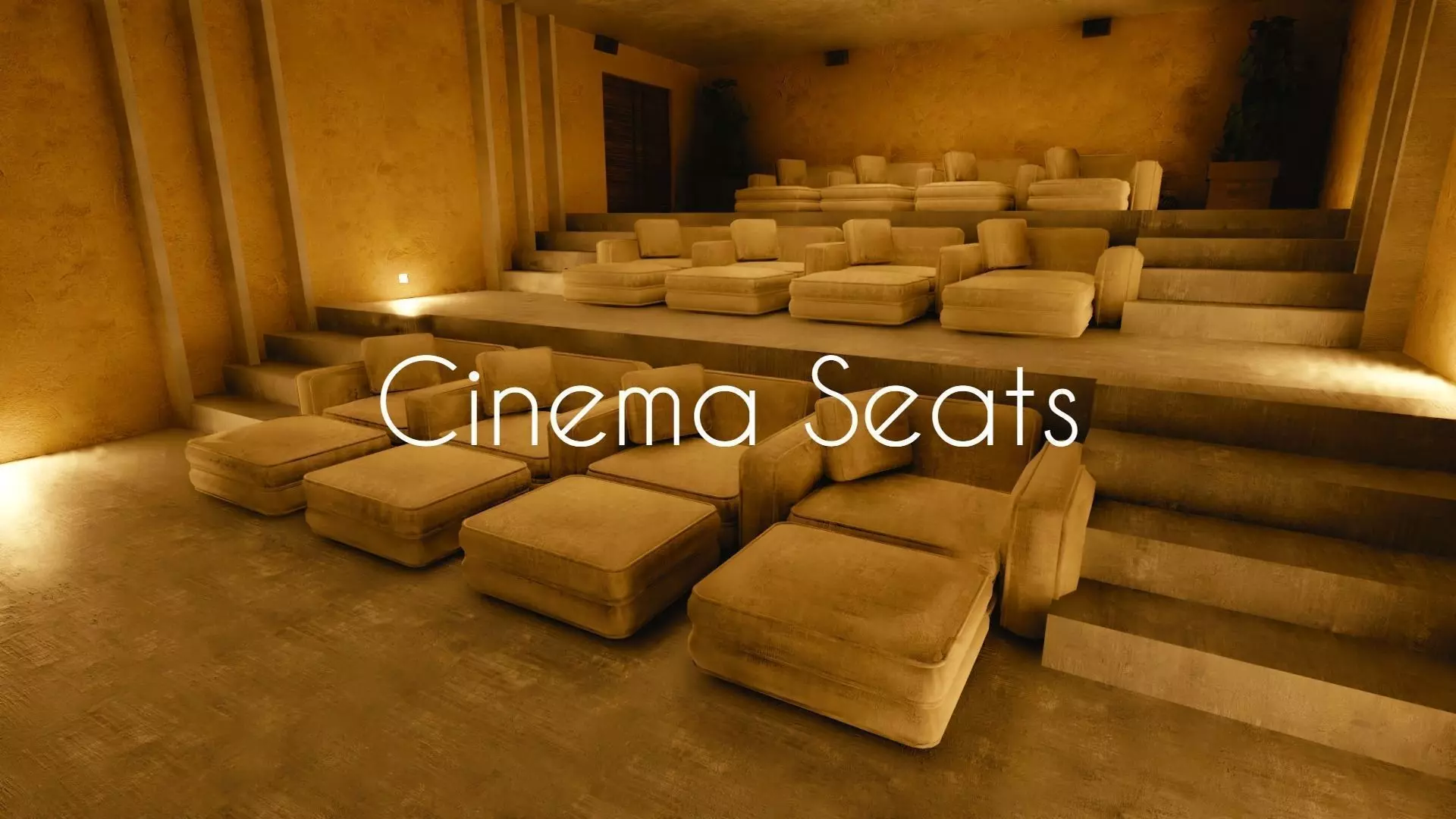 Luxury Cinema Seats Low-poly 3D model_0