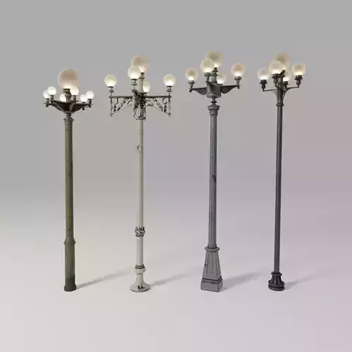 Los Angeles Street Lamps Pack 3D model