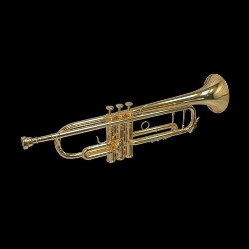 Trumpet 3D Model gold 3D model