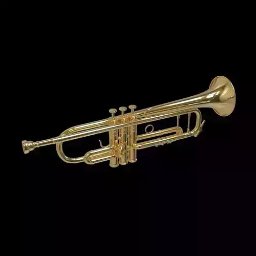 Trumpet 3D Model gold
