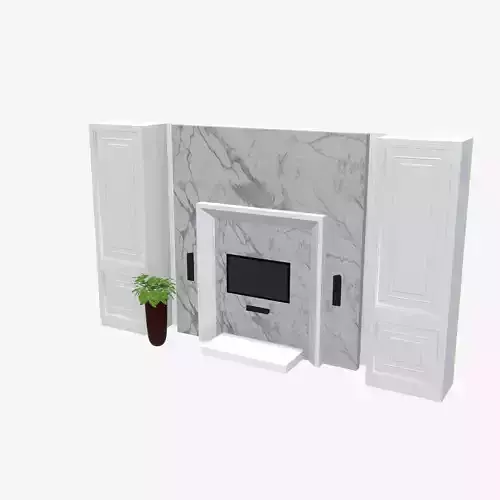 Deco TV Wall PBR 3D model