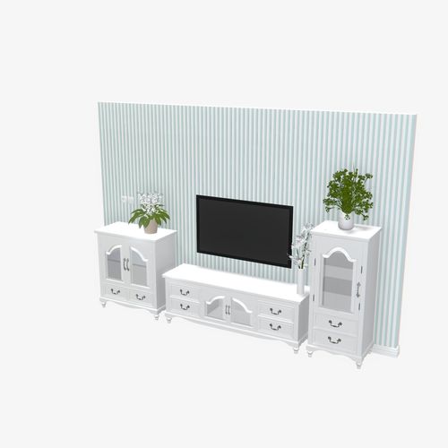 Deco TV Wall PBR 3D model
