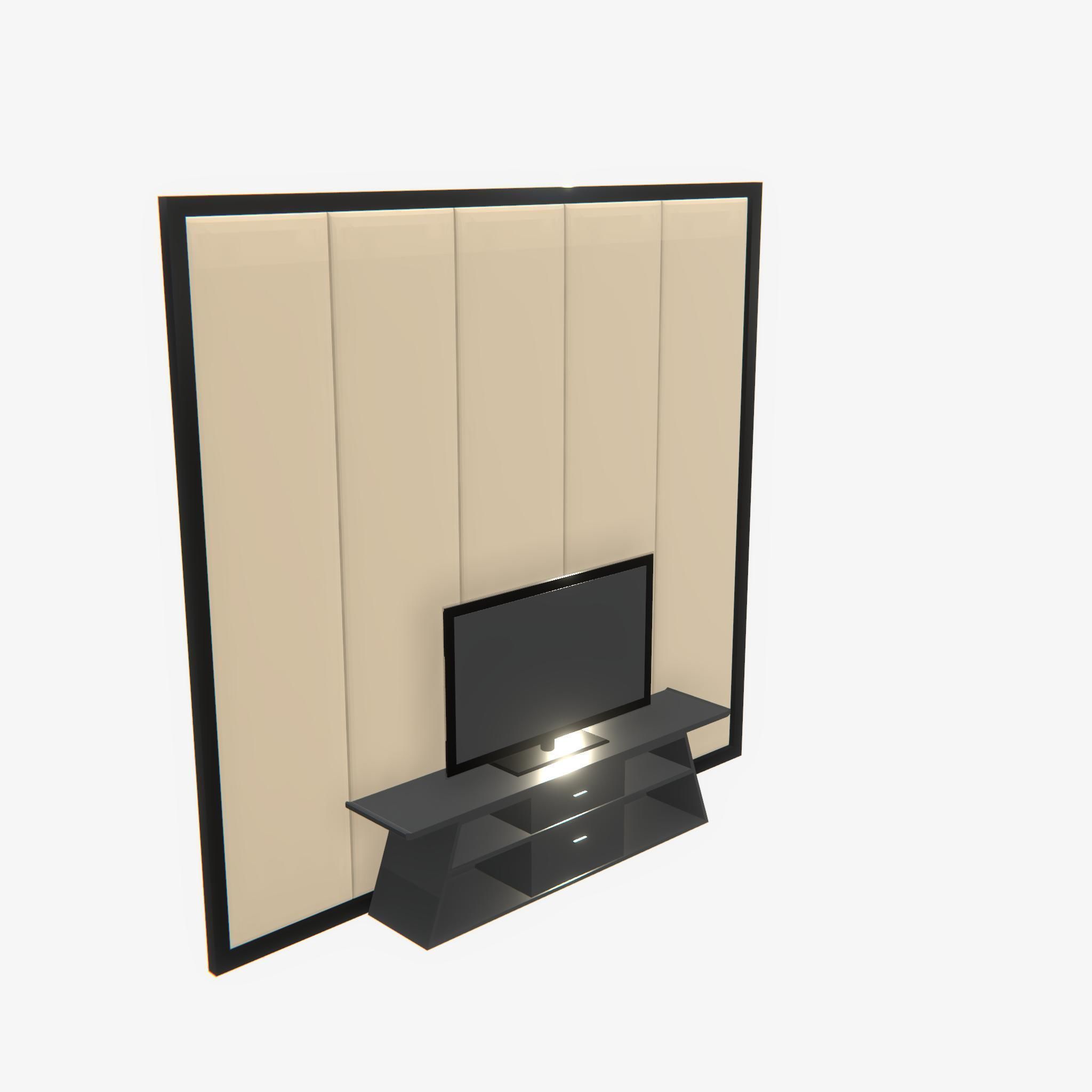 Deco TV Wall PBR 3D model_2