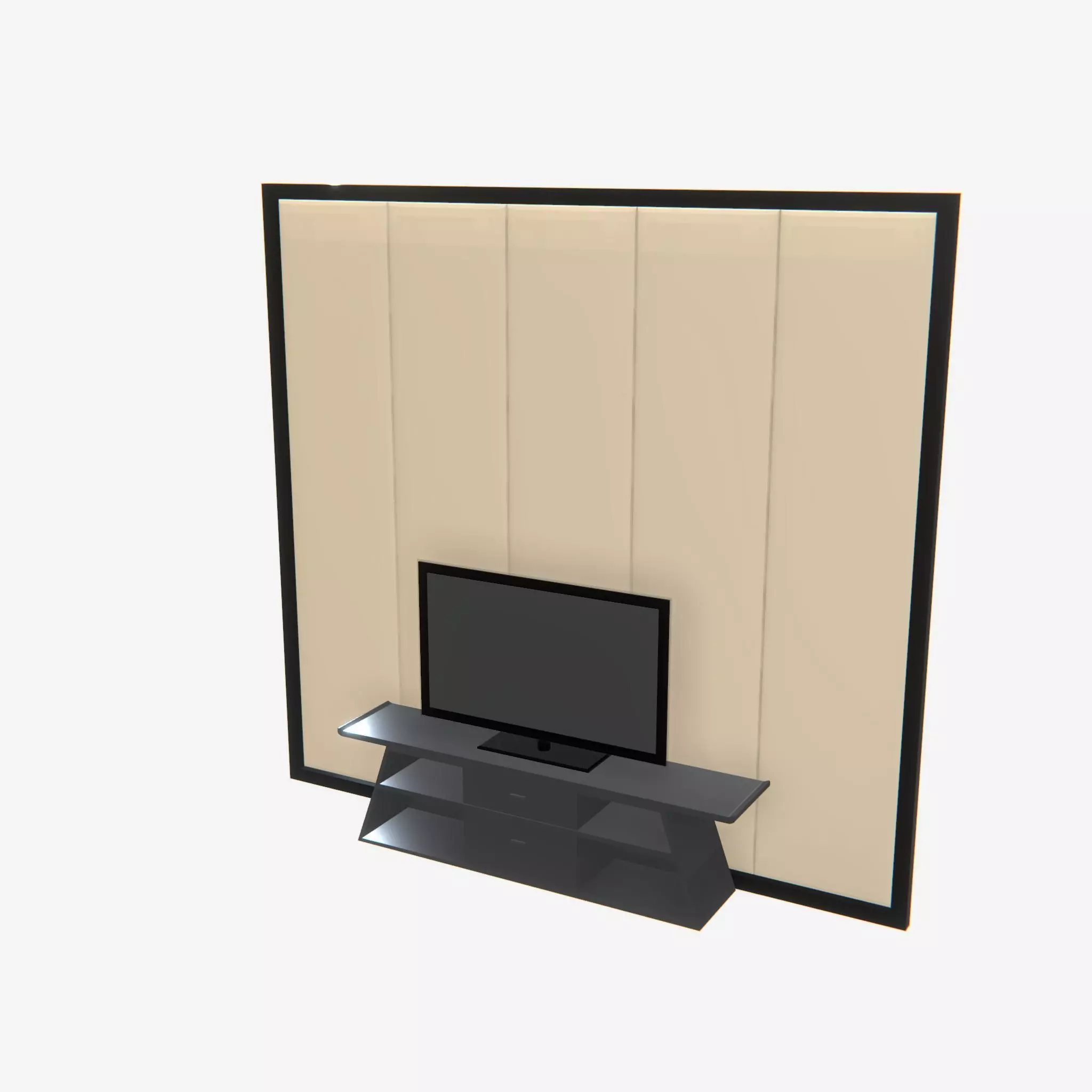 Deco TV Wall PBR 3D model_0