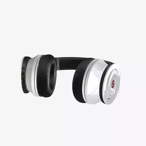 Highly detailed Beats White Headphones PBR 3D model