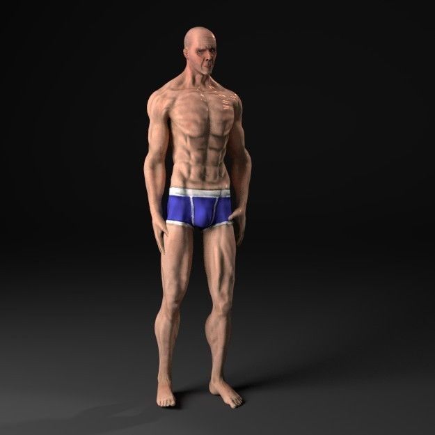 Man in Underwear 3D model_4