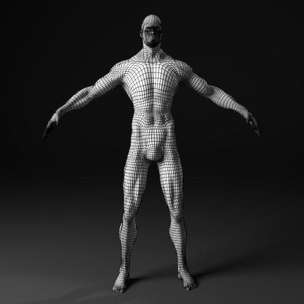Man in Underwear 3D model_8