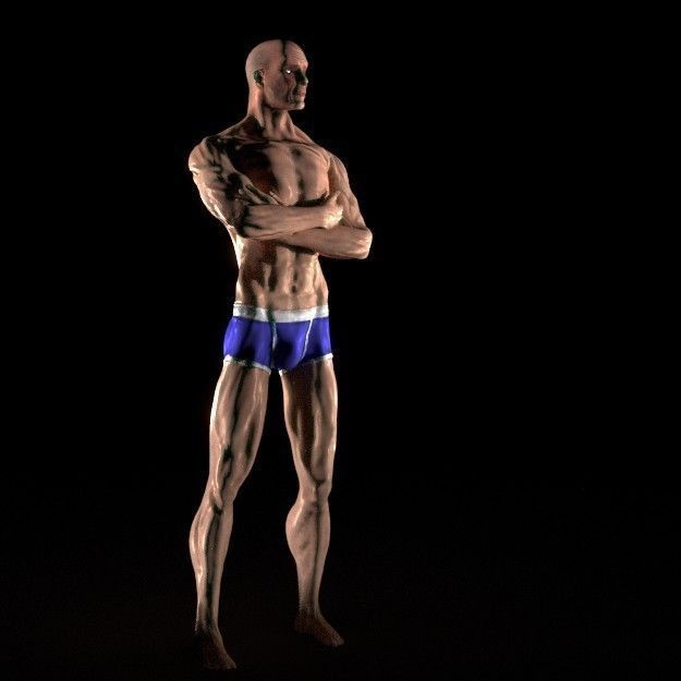 Man in Underwear 3D model_5