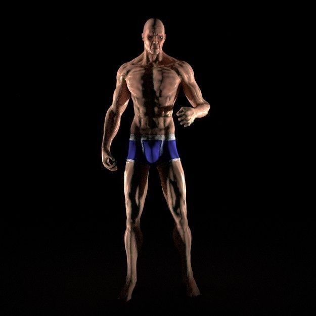 Man in Underwear 3D model_2