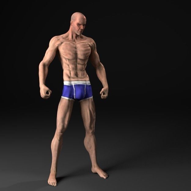 Man in Underwear 3D model_6
