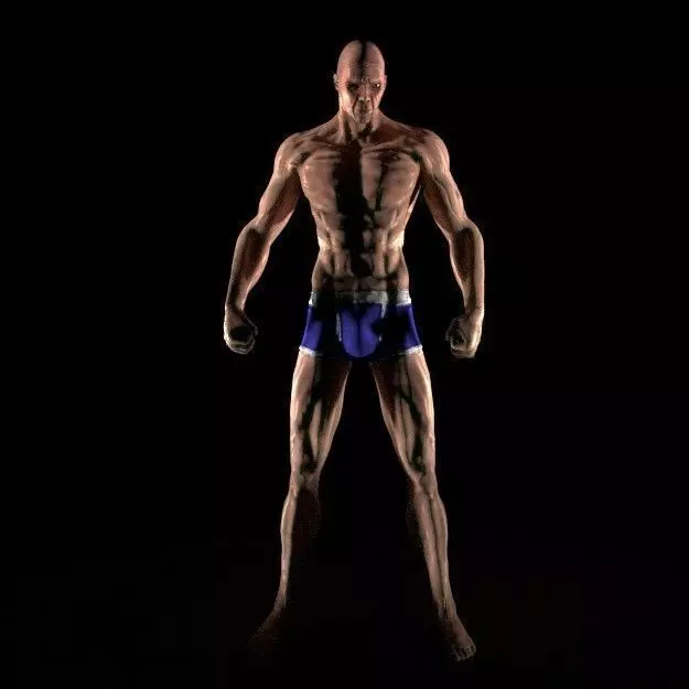 Man in Underwear 3D model_0