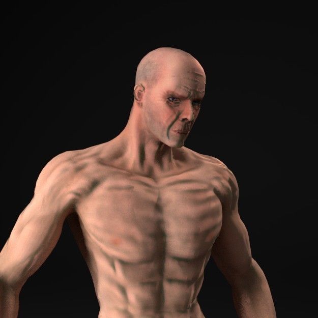 Man in Underwear 3D model_9