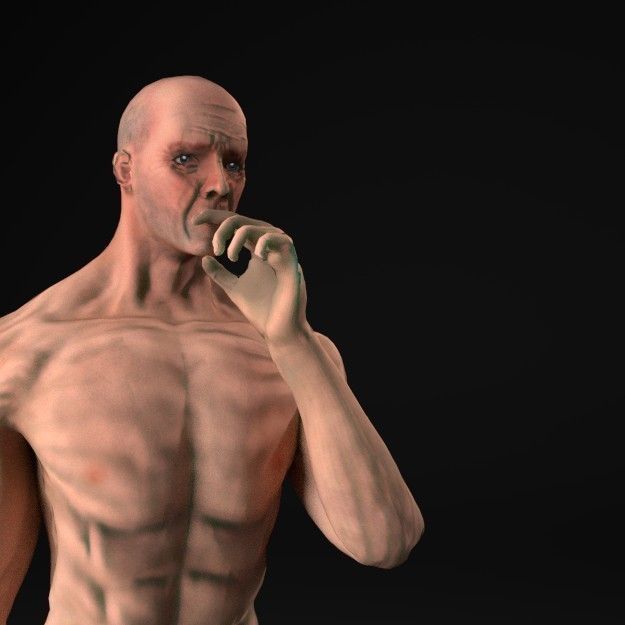 Man in Underwear 3D model_11
