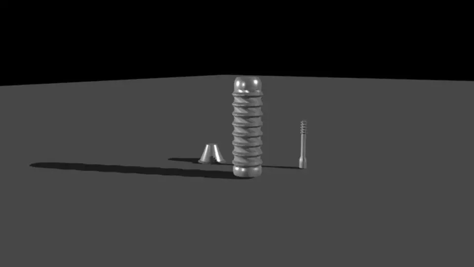 Screw and needle 3D model_0