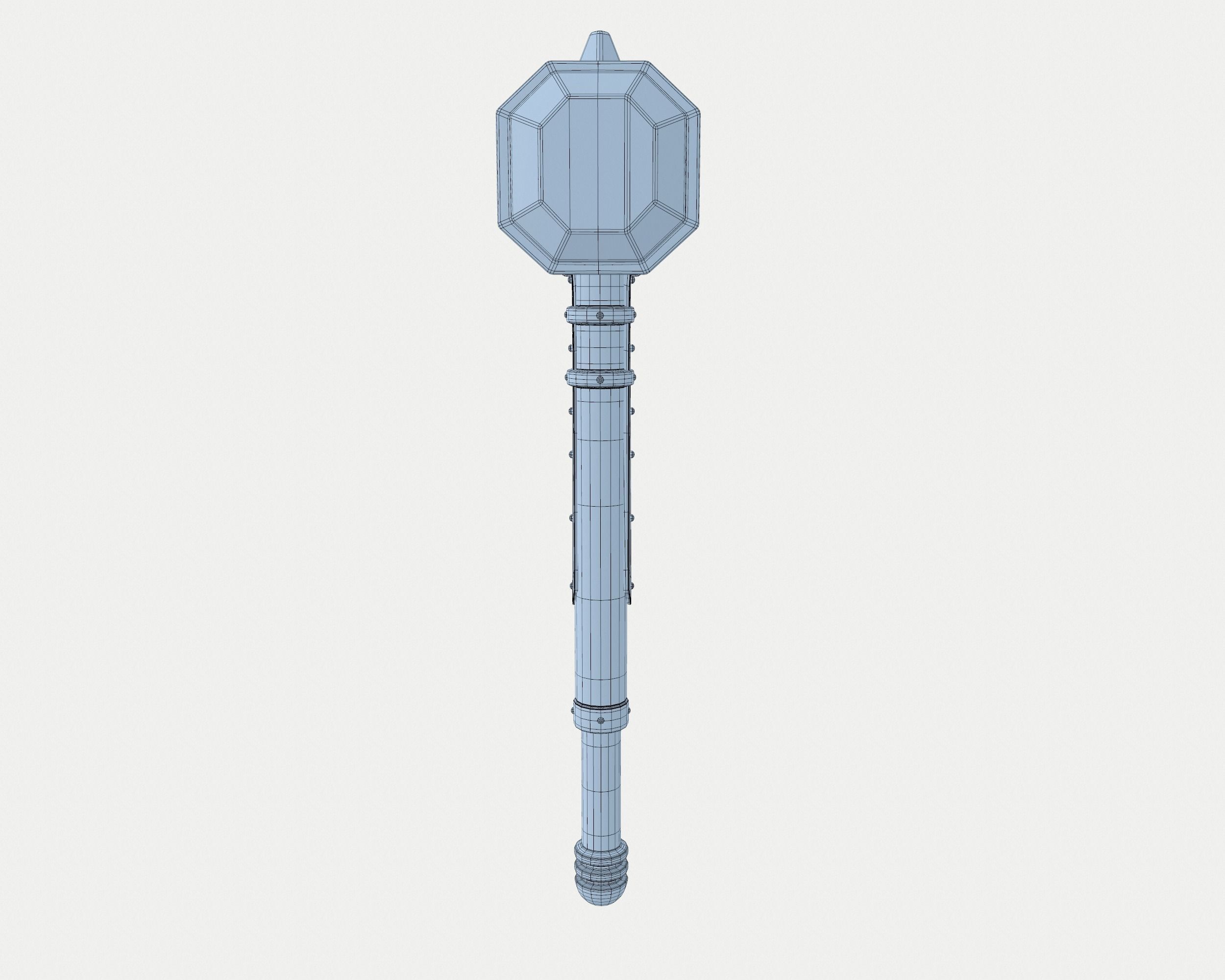 Metal Hammer Low-poly 3D model_8