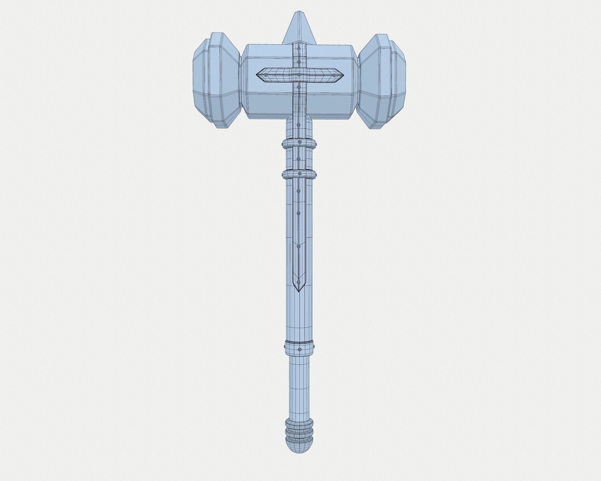 Metal Hammer Low-poly 3D model_7