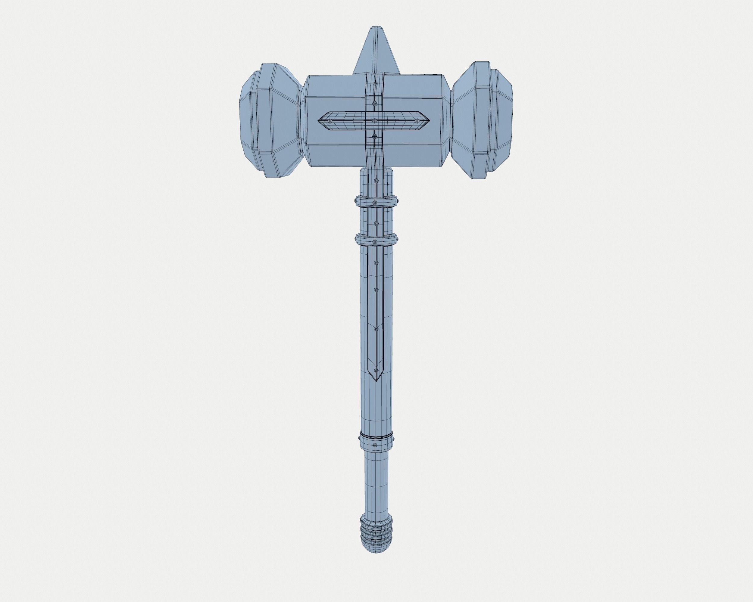 Metal Hammer Low-poly 3D model_9