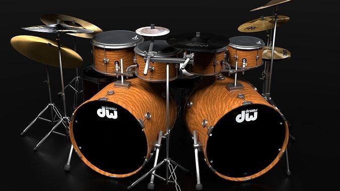 Drum set kit 3D model