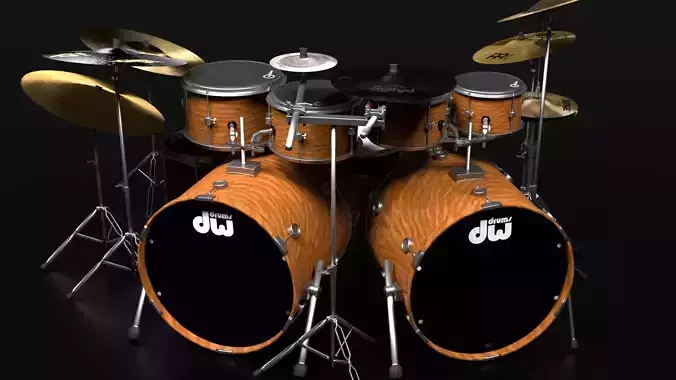 Drum set kit 3D model