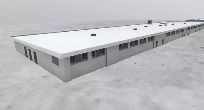 LIMC Hangars2 Low-poly 3D model